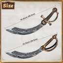 2pcs Pirate Sword,18" Plastic Toy Sword for Kids,Pirate Costume Accessories for Adult Halloween Cosplay,Party Dress-Up Brown