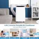 GarveeHome 14000BTU Dual Hose Inverter Portable Air Conditioner, Cooler, Heater, Dehumidifier & Fan w Remote Control, Floor AC Unit Sleep Mode 42db, 24H Timer, Cool Room up to 750 Sq Ft w Window Kit