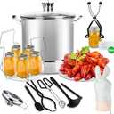 LINMAGCO Canning Supplies Starter Kit - Canning Pot, Water Bath Canner with Lid & Steam Canner with Rack (LNew_Canning_Set-1)