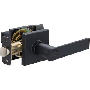 Amazon Basics Contemporary Stamford Door Lever - Privacy- Matte Black, 1-Pack
