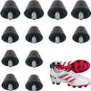 12 Pack 13mm + 16mm Football Boot Studs Replacement, Plastic Studs for Soccer Cleats with Nail Remover Rugby Soccer Screw-in Spikes, Suitable for Shoes with Spikes Requiring a Screw Diameter of 5mm