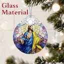 4 x Christian Gifts: Stained Glass Jesus Ornament | Christmas Ornaments (Christmas Tree Decorations), Religious Holiday Ornament, Jesus Christ Decoration, Religious Gifts & Xmas Gift