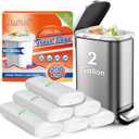 200 Counts 2 Gallon (1.8-2 Gal) Small Trash Bags Garbage Bags by RayPard, fit 1.6,1.8,2,2.2 Gal Waste Basket, 6.5-7 Liter Strong Trash Can Liners for Home Office Kitchen Bathroom Bedroom, Clear