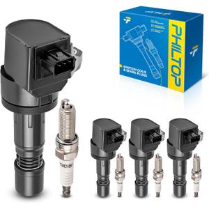 PHILTOP Set of 4 Ignition Coil Pack and Iridium Spark Plugs Fits for Honda 2012-2015 Civic 1.8L,2016-2022 HR-V,Acura 2013-2015 ILX 2.0L