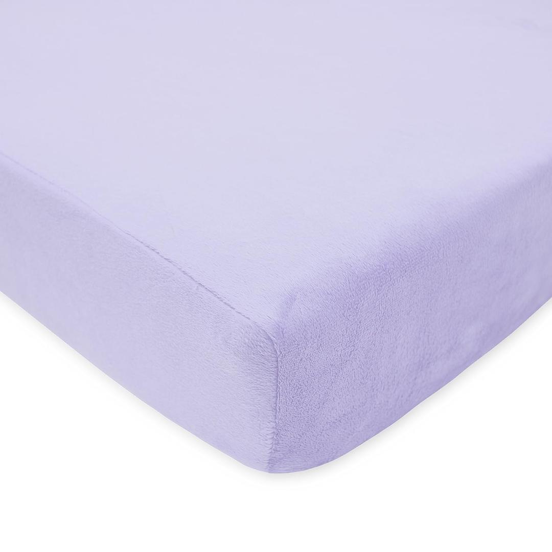 American Baby Company Heavenly Soft Chenille Fitted Crib Sheet 28" x 52", Warm and Cozy Neutral Chenille Sheet, Lavender, for Boys and Girls, Fits Crib and Toddler Bed mattresses