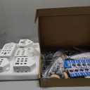 Christmas Decorations Indoor - Christmas Village Sets of 5 Ceramic Houses with LED Lights Remote and 9 Trees - Winter Rustic Farmhouse Home Holiday Xmas Decor for Mantel Tabletop Room