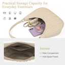 Shoulder Bags for Women Crescent PU Leather Underarm Purses with 3PCS Detachable Strap Cute Hobo Tote Handbag for Work