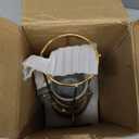 LUKA Porcelain Espresso Cup with Saucer and Metal Stand, 4 Ounce Stackable Ceramic Demitasse Espresso Mugs Cups Set for Latte, Specialty Coffee Drinks, Cafe Mocha,Tea - Set of 4, Gray