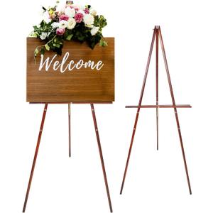 Conda 63" Wooden Tripod Artist Display Easel with Tray, A-Frame Adjustable Easel Stand for Wedding Sign, Foldable Easels for Painting Canvas, Display & Posters