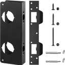 Black U 10539 Door Reinforcement Plate for 1-3/4" Thick Doors and Includes The Black U 10385 Door Strike Plate kit.