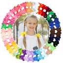Oaoleer 40Pcs 3" Grosgrain Ribbon Alligator Clips, Barrettes & Hair Accessories for Baby Girls, Infants, Toddlers, Kids, Teens, Children (3 Inch, 40 Colors)
