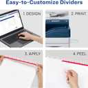 Avery 8 Tab Dividers for 3 Ring Binder, Easy Print & Apply Clear Label Strip for Copiers, Index Maker Customizable White Tabs, 5 Sets (11422)
