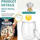 4 PCS Plastic Candy Jars with Lids, 2.2L 74oz Airtight Food Storage Canisters, Apothecary Cookie Jars for Kitchen Pantry, Includes Scoops, Pen & Labels