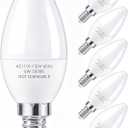 PARTPHONER E12 Base LED Light Bulbs B11 Candelabra Bulbs 60W Equivalent, Non-Dimmable 6W LED Bright Candle Small Base Chandelier Bulb 600 Lumen, 5000K Cold White for Ceiling Fan, Pack of 6