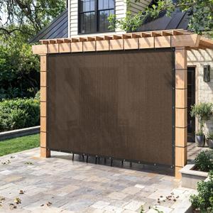 90% Sun Shade Cloth with Grommets 6X8 FT, Outdoor Pergola Shade Cover, Heavy-Duty Mesh Tarp Patio Sun Screen for Lawn Garden Backyard, Mocha