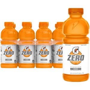 Gatorade Thirst Quencher Zero Sugar Sports Drink, Orange, 20oz Bottles, 8 Pack, Electrolytes for Rehydration (EXP 01/22/27)