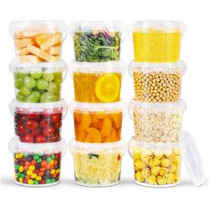ASEVAT 25oz Food Grade Plastic Storage Containers, Airtight Food Storage Container, Reusable Microwave Safe Bowls With Lids, Freezer Safe Containers, Sauce, Soup (Pack of 12)