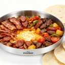 COOKAMP 23" Stainless Steel Comal Griddle, 5 Quarts Heavy-Duty Mexican Pan for Tacos, Carnitas | Deep Body Design, Outdoor Gas Stove Compatible, Low-Oil Cooking. SS800
