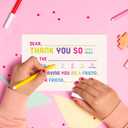 ThreeKin Collective 25-Pack Kids Fill-in-the-Blank Thank You Cards with White Envelopes - 4x6 Double-Sided Postcards | Fun and Colorful Design for Birthdays, Holidays, and More (Colorful)
