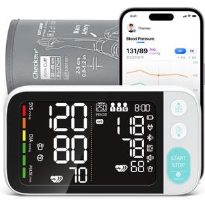 Checkme Blutooth Blood Pressure Monitors for Home Use, Blood Pressure Machine with Dual-Display, Extra-Large Adult Cuff, 500 Readings, Voice Broadcast - Automatic BP Monitor with Bluetooth Checkme Blutooth Blood Pressure Monitors for Home Use, Blood Pressure Machine with Dual-Display, Extra-Large Adult Cuff, 500 Readings, Voice Broadcast - Automatic BP Monitor with Bluetooth
