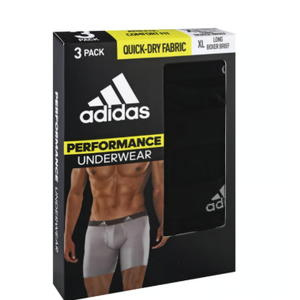 Adidas Stretch Boxer Briefs Men's, Black, XXL, Pack of 3