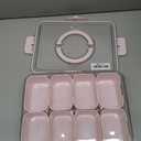 WACOI Divided Snack Serving Tray with Lid and Handle Travel Snackle Charcuterie Container Portable Storage Organizer for Candy, Fruits, Nuts, Snacks, Party, Picnic (1pack, Pink)