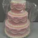 Cinnvoice 3-Tier Pink Bow Fake Cake 4" 6" 8" Coquettish Birthday Faux Cake Decor Wedding Dessert Props Reusable for Women Birthday Gift Back to School Photography Party, Non-detachable