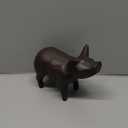 Cast Iron Pig Statue, Rustic Decorative Figurine for Home, Office or Garden Dcor, Strong Paperweight Gift, 5.5 x 2.75 x 2.25, Black