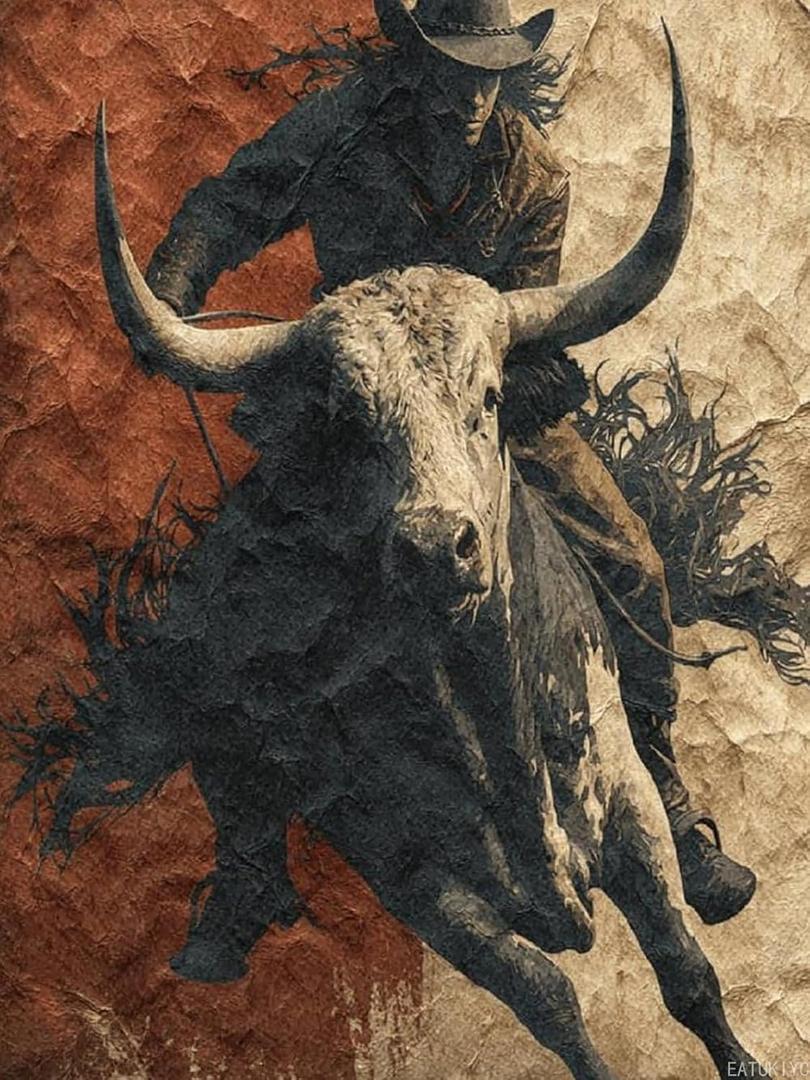 EATUKYIC Bull Rider Diamond Art Painting Art Kits 5D DIY Diamond Art Kits Home Wall Decor 12x16 inch