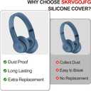 Beats Solo 4 Accessories: Silicone Case with Telescopic Beam Cover, Anti-Scratch, Washable Protective Covers - Blue