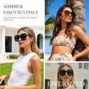Oversized Sunglasses for Women Retro Square Sun Glasses 70s Trendy Big Large Wide Shades UV ProtectionBlue Yellow
