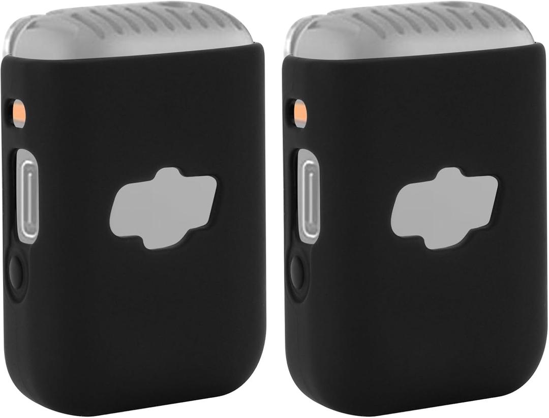 Geekria for Creators Microphone Case Cover Compatible with DJI Mic 2 Transmitter, Mic Silicone Protective Case Skin, Soft Microphone Sleeve Skin Shell Protector Cover (Black / 2 Pack)
