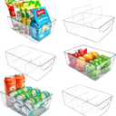 6 Pack Pantry Organizers and Storage, Fridge Organizer, Refrigerator Organizers and Storage, Freezer Organizer Bins, Kitchen Spice Organization for Cabinet, Organization and Storage