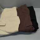 Common Stitch 3 Pack Fleece Cargo Joggers for Women 4 Pockets, Cuffed Ankle, Elastic Drawstring Waist (Brown, L)