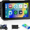 CarPlay Screen for Motorcycle,Portable Wireless Carplay/Android Auto for Motorcycle,5 inch IPS Waterproof Portable Radio GPS Display for Motorbike with Bluetooth, TF Port