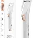 Heated Eyelash Curler Premium PRO - Fast Heat up in 8s - 24 Hours Long Lasting - Rechargeable Electric Eyelash Curler with Type-C, Innovative L Silicone, 2 Heat Modes, Anti-Burn Eyelid, White-EA