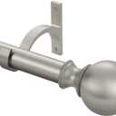 Splicing Curtain Rods 28 to 86 Inch, Adjustable Brushed Nickel Window Curtain Rods, 1-Inch Telescoping Drapery Rods, Decorative Curtain Rods with Round Finials