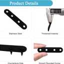 14PCS 2.99 x 0.63 Black Straight Flat Brace, Stainless Steel Sturdy Bracket, Metal Strap for Wood Furniture Chair with 56PCS Screws