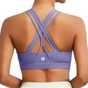RUNNING GIRL Sports Bra for Women, Medium-High Support Criss-Cross Back Strappy Padded Sports Bras Supportive Workout Tops, Size: S