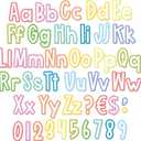 2 x 134 Pcs 5 Inch Bulletin Board Letters Pastel Alphabet Numbers Combo Set Letter Cutouts for Bulletin Board Display Home Decor (Line)