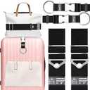 Gutsdoor 2-In-1 Travel Belt Luggage Strap - 4 Pack Add a Bag Luggage Strap, Over Handle Suitcases Belt, Adjustable Travel Accessory for Carry On Bag (Black)