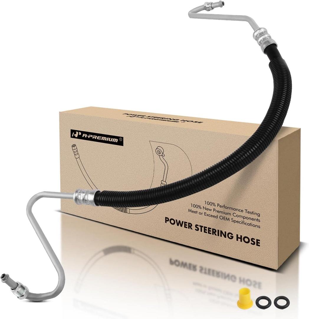 A-Premium Power Steering Pressure Hose Line Assembly Compatible with Chevrolet Express 1500/2500/3500 & GMC Savana 1500/2500/3500, 1997 1998 1999 2000 2001 2002, with O-ring, Hydroboost To Gear