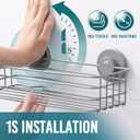 TAILI Shower Caddy Suction Cup 2 Pack with Hooks & Soap Holder, Heavy Duty Shower Organizer for Bathroom, No Drilling Bathroom Organizer with Large Capacity, Metal Storage Holder-Grey