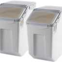 2-Pack 15L/4 Gallon Airtight Food Storage Containers with Locking Lids  Leakproof Dry Dog Food Rice Grain Bin for Kitchen Pantry Organization (507oz)