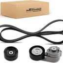 maXpeedingrods Engine Serpentine Belt Drive Kit for Jeep WJ Series Grand Cherokee 1999-2004 Wrangler 2000-2006 4.0L 04854089A 04854089AB Idler Pulley and Belt Tensioner Kit