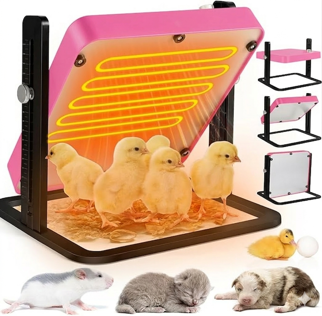 Tepsmigo Chicken Coop Heater, Chicken Heater, Brooder Plate for Chicken Coop Accessories, with Adjustable Temp, Height and Angle, Chicken Heater for Coop, Temp Pet Warmer for Ducklings