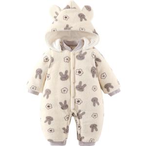 JiAmy Baby Snowsuit Newborn Animal Printed Outfits Infant Baby Fleece Detachable Hat Winter Clothes Jumpsuit