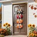 Fall decorations for home 71x35 inch Inch Full Door Cover Design with Stacked Pumpkins and Letters Fall Autumn Harvest Door Banner for Outdoor Front Door Thanksgiving Decoration
