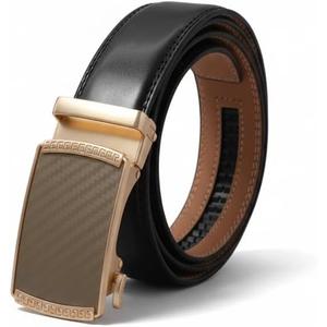 Men's Belt - Mens Ratchet Belt Leather, Trim to Fit, Men Dress and Casual