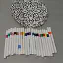 Potchen 48 Pcs Stained Glass Mandala Art Kit DIY Window Clings with Markers Color Your Own Suncatchers for Adults Hobby Teens Women Elderly Home Decor Gift (Floral)